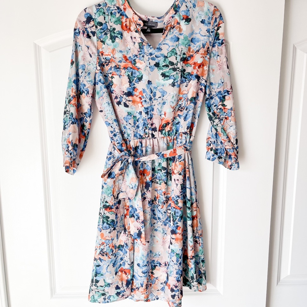 The Limited watercolor floral dress